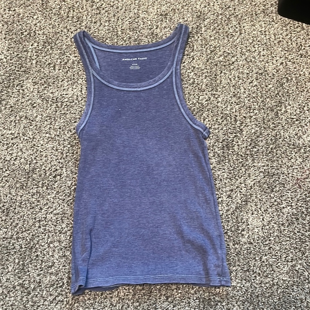 American eagle dark blue ribbed tank top